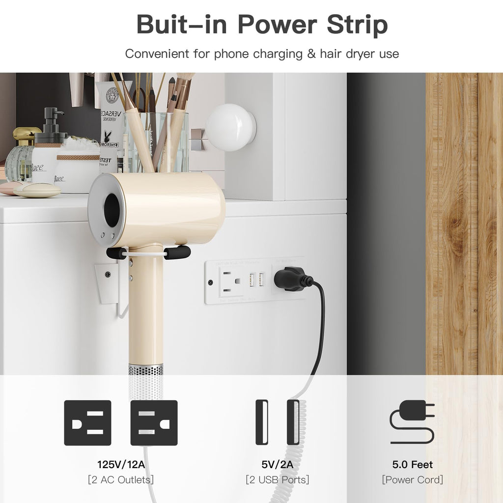 5-Drawer LED Mirror Vanity Desk - Vektaya